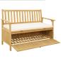 Preview: Garten-Aufbewahrungsbank 2 -Seater 120 x 63 x 84 cm Rechteckig