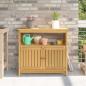 Preview: ARDEBO.de - Gartenkonsole Tisch Helles Akazienholz 80 x 35 x 75 cm