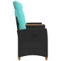 Preview: Liegebank mit Tisch 2 -Seater 126 x 65 x 112 cm Poly-Rattan