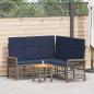 Preview: ARDEBO.de - Garten Liegesofa Set 5-Sitzanzahl Grau und Marineblau