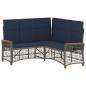 Preview: Garten Liegesofa Set 5-Sitzanzahl Grau und Marineblau