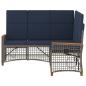 Preview: Garten Liegesofa Set 5-Sitzanzahl Grau und Marineblau