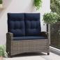 Preview: Gartenbank mit Kissen 105 x 60 x 112 cm Stahl