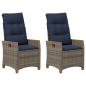 Preview: Verstellbarer Gartenstuhl 2 stk. Grau und Marineblau