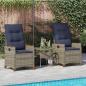 Preview: Verstellbarer Gartenstuhl 2 stk. Grau und Marineblau