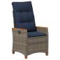 Preview: Verstellbarer Gartenstuhl 2 stk. Grau und Marineblau