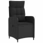 Preview: Verstellbarer Gartenstuhl Schwarz Poly-Rattan