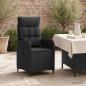 Preview: Verstellbarer Gartenstuhl Schwarz Poly-Rattan