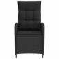 Preview: Verstellbarer Gartenstuhl Schwarz Poly-Rattan