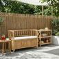 Preview: ARDEBO.de - Garten-Aufbewahrungsbank 110 x 47 x 80 cm Bambus Natur