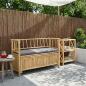 Preview: ARDEBO.de - Garten-Aufbewahrungsbank 110 x 47 x 80 cm Bambus Natur