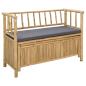 Preview: Garten-Aufbewahrungsbank 110 x 47 x 80 cm Bambus Natur