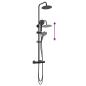 Preview: Thermostatisches Duschset Schwarz Edelstahl 201