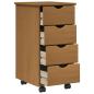 Preview: Rollschrank 34 x 39 x 65,5 cm Massivholz Kiefer Honigbraun