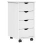 Preview: Rollschrank 34 x 39 x 65,5 cm Massivholz Kiefer Weiß