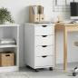 Preview: Rollschrank 34 x 39 x 65,5 cm Massivholz Kiefer Weiß