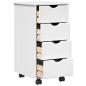 Preview: Rollschrank 34 x 39 x 65,5 cm Massivholz Kiefer Weiß