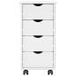 Preview: Rollschrank 34 x 39 x 65,5 cm Massivholz Kiefer Weiß