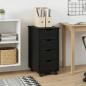 Preview: ARDEBO.de - Rollschrank 34 x 39 x 65,5 cm Massivholz Kiefer Schwarz