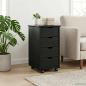 Preview: Rollschrank 34 x 39 x 65,5 cm Massivholz Kiefer Schwarz