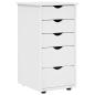 Preview: Schrank 34 x 39 x 61,5 cm Massivholz Kiefer Weiß