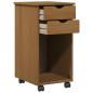 Preview: Rollschrank Honigbraun 34 x 39 x 65,5 cm Massives Kiefernholz