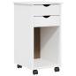 Preview: Rollschrank 34 x 39 x 65,5 cm Massives Kiefernholz Weiß