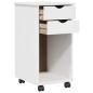 Preview: Rollschrank 34 x 39 x 65,5 cm Massives Kiefernholz Weiß