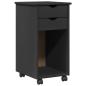 Preview: Rollschrank 34 x 39 x 65,5 cm Massives Kiefernholz Grau