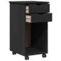 Preview: Rollschrank 34 x 39 x 65,5 cm Massives Kiefernholz Schwarz