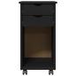 Preview: Rollschrank 34 x 39 x 65,5 cm Massives Kiefernholz Schwarz