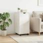 Preview: Rollschrank Mit Rad Weiß 34 x 39 x 65,5 cm Massivholz Kiefer