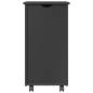 Preview: Rollschrank Mit Rad Grau 34 x 39 x 65,5 cm Massivholz Kiefer