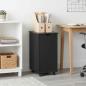 Preview: ARDEBO.de - Rollschrank Mit Rad Schwarz 34 x 39 x 65,5 cm Massivholz Kiefer