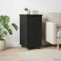 Preview: Rollschrank Mit Rad Schwarz 34 x 39 x 65,5 cm Massivholz Kiefer