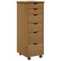 Preview: Rollschrank 34 x 39 x 93,5 cm Massivholz Kiefer Honigbraun