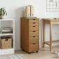 Preview: Rollschrank 34 x 39 x 93,5 cm Massivholz Kiefer Honigbraun