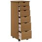 Preview: Rollschrank 34 x 39 x 93,5 cm Massivholz Kiefer Honigbraun