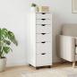 Preview: ARDEBO.de - Rollschrank 34 x 39 x 93,5 cm Massivholz Kiefer Weiß