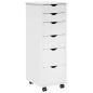 Preview: Rollschrank 34 x 39 x 93,5 cm Massivholz Kiefer Weiß
