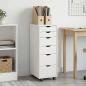 Preview: Rollschrank 34 x 39 x 93,5 cm Massivholz Kiefer Weiß