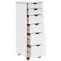 Preview: Rollschrank 34 x 39 x 93,5 cm Massivholz Kiefer Weiß