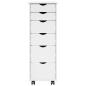 Preview: Rollschrank 34 x 39 x 93,5 cm Massivholz Kiefer Weiß