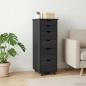 Preview: ARDEBO.de - Rollschrank Mit Rad Grau 34 x 39 x 93,5 cm Massivholz Kiefer