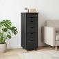 Preview: ARDEBO.de - Rollschrank 34 x 39 x 93,5 cm Massivholz Kiefer Schwarz
