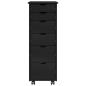 Preview: Rollschrank 34 x 39 x 93,5 cm Massivholz Kiefer Schwarz
