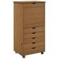 Preview: Rollschrank 53 x 39 x 103 cm Massivholz Kiefer Honigbraun