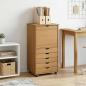 Preview: Rollschrank 53 x 39 x 103 cm Massivholz Kiefer Honigbraun