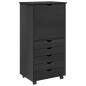Preview: Rollschrank 53 x 39 x 103 cm Massivholz Kiefer Grau