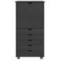 Preview: Rollschrank 53 x 39 x 103 cm Massivholz Kiefer Grau